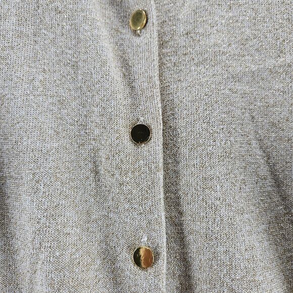 Nu Options Womens Sweater Beige Size 1X Cotton Blend Button Close Long Sleeve - Picture 10 of 12